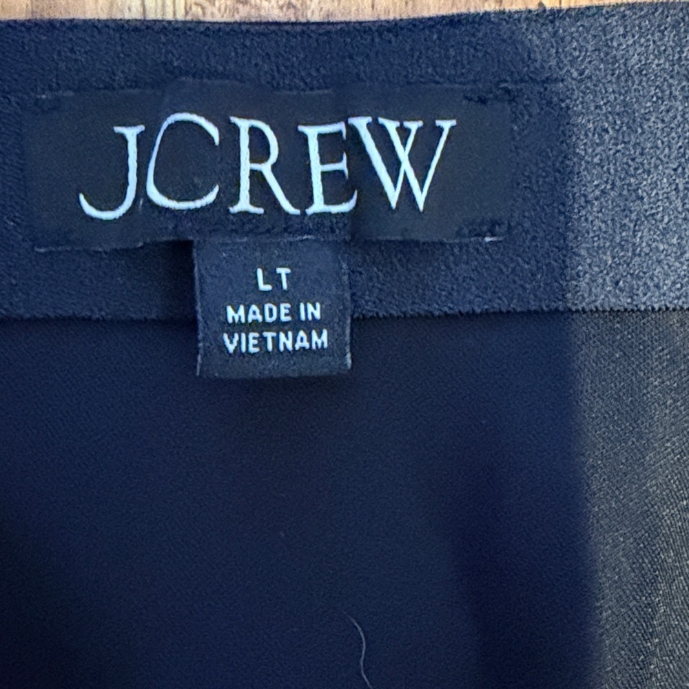 J. Crew women’s large tall LT skirt midi maxi Black satin solid business casual - Picture 2 of 7
